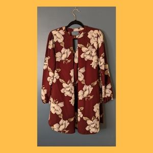 Elegant Burgundy Floral Dress | Boutique S…